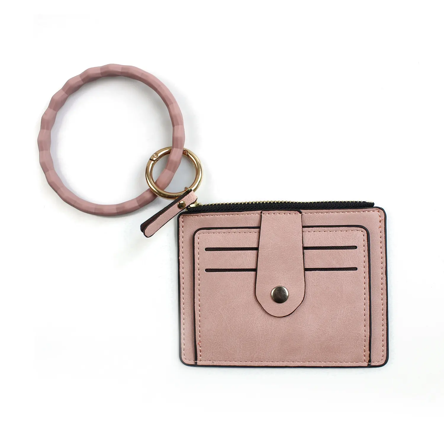 شعبية بو حافظة بطاقات جلدية زيبر محافظ حج حقيبة المحفظة مع الإسورة مفتاح سلسلة للنساء