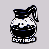 Pins en émail et broches à motif 'POT HEAD' et 'Squelette Café', badges pour sacs à dos, accessoires vestimentaires, bijoux de mode et cadeaux
