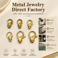 Accessoires de bijouterie OEM personnalisés en laiton massif semi-finis, fermoirs mousquetons, gravure de logo personnalisée, placage électrolytique sur mesure, ODM