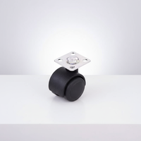 Roulettes pivotantes en nylon noir de 60 mm très vendues pour meubles de salon et de cuisine