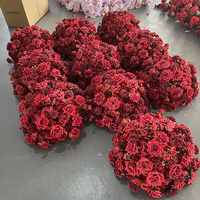 Boule de fleur colorée de luxe blanche décoration de mariage Rose blanche artificielle Rose bébé souffle fleur pièce maîtresse décor