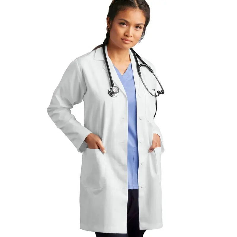 2023 New Factory Sale Polyester Uniforms Hospital Staff Unisex White Laboratory Coat Medical lab coat