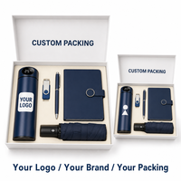 Set Hadiah Bisnis Perusahaan: Cangkir Termos Tampilan Suhu Baja 316 dengan Logo Custom, 500ml, Dilengkapi Payung, Pena, Notebook, dan USB Drive