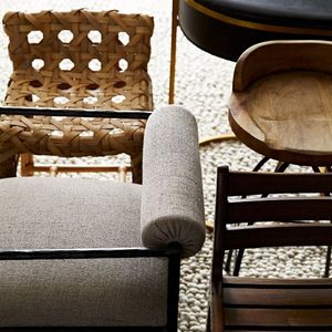 Minimalist Rustic Wooden Bar <b>Stool</b> with Luxury Vintage Design Upholstered Swivel Seat and Metal Legs for Dining - Product Image 5