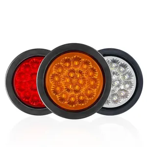 Fabrika yüksek kalite 12V 24V 4 inç yuvarlak kamyon römork LED Stop dönüş kuyruk işık kırmızı Amber beyaz arka lambası