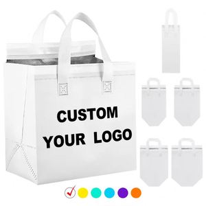 Wholesale Custom Printed Food Takeaway Insulated Non Woven <b>Bag</b> Waterproof Takeaway Food Packaging Cooler <b>Bag</b> with Logo - Product Image 1