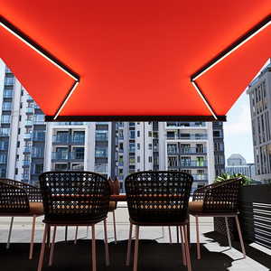 Mái hiên che nắng tự động thu vào bằng cơ cấu mở rộng, chất liệu vải tùy chỉnh, có đèn LED - Product Image 6