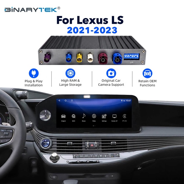8+128G Android CarPlay Video Interface Module OEM Screen Upgrade Multimedia Box for Lexus LS 2021-2023 Netflix YouTube GPS
