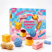 Lot de 6 jouets sensoriels ASMR en forme de nourriture (beurre, fromage, pouding, cacahuète) pour soulager le stress, boîte cadeau pour adultes