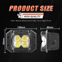 5 pouces 50W encastré LED Cube Pod lumière double couleur blanc jaune ambre stroboscopique lampe de conduite tout-terrain pour Jeep SUV camion ATV UTV