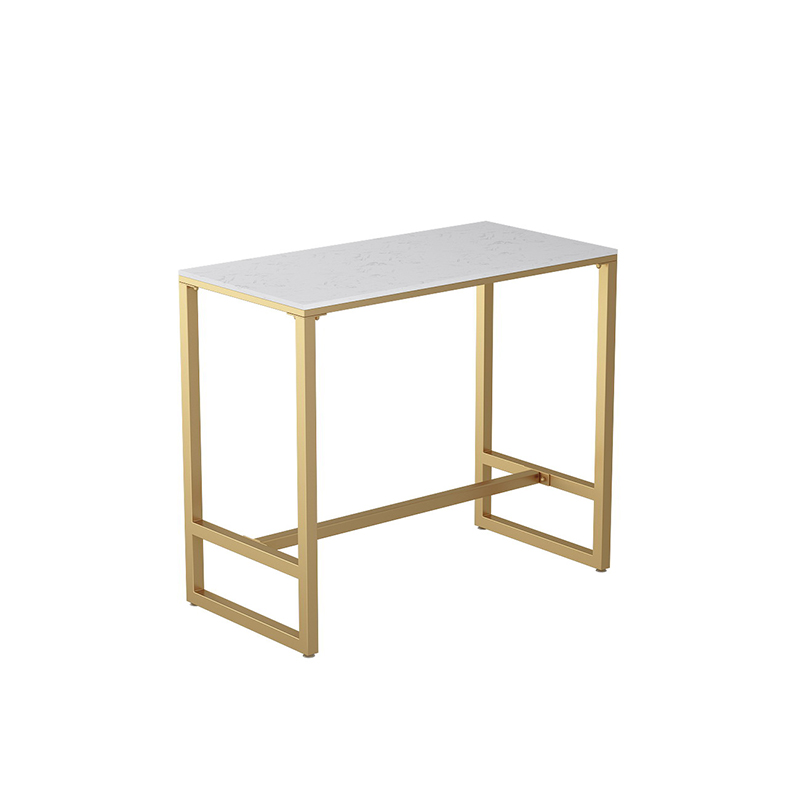 Table rectangulaire blanche 120*60*105 métal doré
