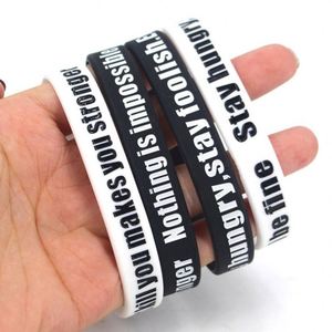 สายรัดข้อมือซิลิโคนงานฝีมือแบบนูนต่ำ สร้อยข้อมือคำคมสร้างแรงบันดาลใจ สายรัดข้อมือยางซิลิโคน ของขวัญสำหรับนักกีฬา แบบกำหนดเองได้ - Product Image 5