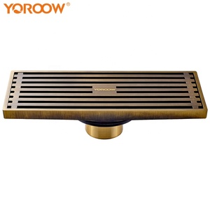 YOROOW cromato 4 pollici di scarico a pavimento in ottone 200x80mm di lunghezza Anti-odore intagliato per bagno di drenaggio canale di sigillatura - Product Image 1