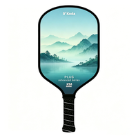 Raquette de pickleball personnalisée en gros, épaisseur 16 mm, surface en fibre de verre, noyau en nid d'abeille PP, design portable, équipement sportif d'entraînement