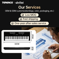 Terence Ts01 61 Key Electronic Keyboard Beginner Learning High Fidelity Sound Compact Size for Students Musical