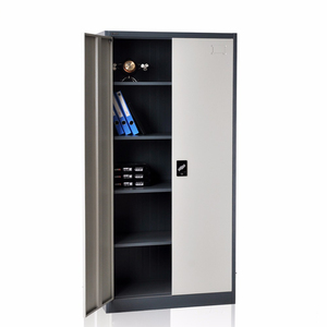 Newest Bizoe Outside the hinges metal KD Tool Storage cabinets two door steel filing cabinet with shelves