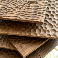 Panneau mural texturé géométrique décoré de textures personnalisées en bois massif sculptées par CNC pour panneaux muraux et décoration de têtes de lit
