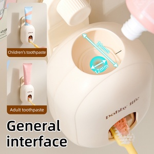 Support OEM Suction Cup Version Plastic <b>Toothbrush</b> Squeezer <b>Wall</b>-<b>mounted</b> <b>Holder</b> Rack Punch-free Bathroom Automatic Dispenser - Product Image 5