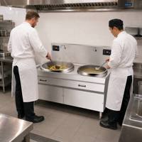 . Cuisinière à induction industrielle, cuisinière commerciale, brûleur wok en acier inoxydable pour cuisine centrale et cantine