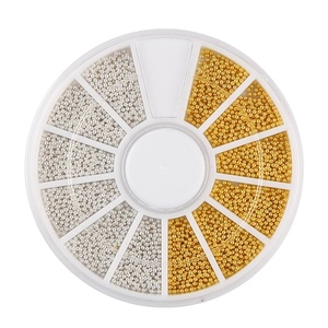 Décoration d'ongles 12 couleurs Or Argent Petites billes d'acier Boîte de perles caviar Accessoire de manucure DIY Vente en gros - Product Image 4