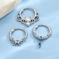 Bijoux de piercing personnalisables en acier inoxydable plaqué or 18 carats avec pierres de zircon pour septum, daith, nez, cartilage, anneaux, clous et boucles d'oreilles
