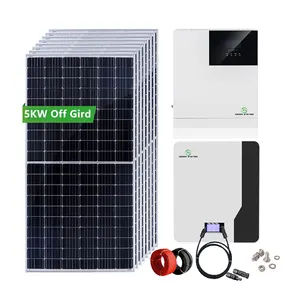 5KW 10KW离网太阳能系统家用太阳能电池板全套太阳能系统