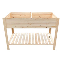 Lit de jardin, jardinière en bois surélevée avec cadre en bois de cèdre naturel, lit de plantation de jardinage extérieur pour l'écoulement des légumes