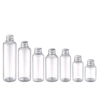 Récipients cosmétiques en plastique transparents vides de 30ml 50ml 100ml 150ml pour bouteille de sérum de lotion tonique liquide avec bouchon à vis en aluminium