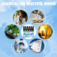 Coffret Diffuseur d'Arômes Huiles Essentielles Marque Blanche 100% Pures Parfum Cèdre Frais 6 Bouteilles Naturelles Biologiques Écologiques Cadeau Vapeur