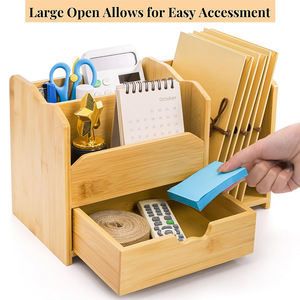 מארגן שולחן עבודה רב תכליתי מבמבוק, מארגן שולחן מודרני, אביזרי משרד מבמבוק, מארגן שולחן - Product Image 5