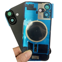 10 pièces pour iPhone 14, 14 Plus, 15, 15 Plus, 15 Pro, 15 Pro Max, 16 Pro Max, 16 Plus, vitre arrière avec cadre, lunette métallique, anneau magnétique