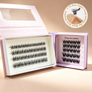 Extensions de cils 100% faites à la main, imperméables, à presser, courbées, DIY, styles <span class=keywords><strong>Manga</strong></span>, sans colle, CE CPSR ISO Royaume-Uni France Italie - Product Image 1