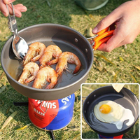 Réchaud à gaz portable ultraléger et écologique pour le camping en plein air, ensemble de cuisine, capacité 2-3L, construction métallique, acier inoxydable poli