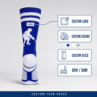 Chaussettes de hockey sur glace mi-mollet pour hommes et femmes, avec bord côtelé, talon contrastant, bout en maille respirante, tricotées