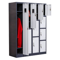 Armoire en acier autoportante, casier de rangement en métal avec étagères et serrure pour dortoir, appartement, maison
