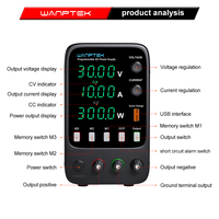 Alimentation électrique de laboratoire réglable WANPTEK 30V 10A, pour laboratoire, réparation, test, mesure, conception, écoles, charge, électrodéposition, APS3010H
