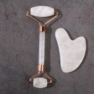 100% nefrite Del Viso <span class=keywords><strong>Rullo</strong></span> di Massaggio Gua Sha Pietra <span class=keywords><strong>Giada</strong></span> Bianca Per Il Viso - Product Image 2