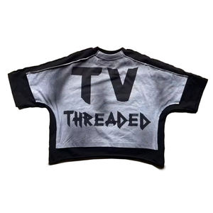 T-shirt Streetwear Personalizzate Pesanti OEM con Effetto Acido e Lavaggio Sporco, Vestibilità Boxy da Uomo, T-shirt Crop a Doppio Strato con Blocchi di Colore - Product Image 1