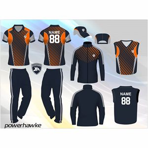 Powerhawke Custom Men's Cricket Team Camisetas elásticas Uniforme duradero para adultos con cuello Precio razonable - Product Image 3