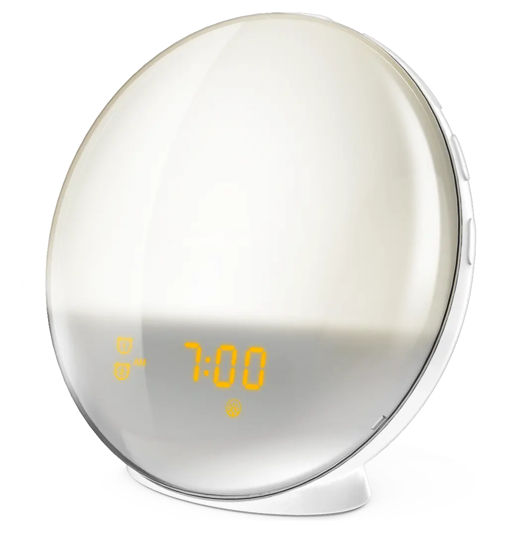 FM Radio Smart Alarm Clock Speaker with Ambient Light Sunrise Wake Up Light Bedroom LED Light Reading LED Lamp for Tiktok,Ebay