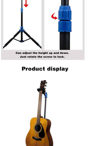 用于原声和电吉他乐器的可调节折叠吉他支架双B支架 - Product Image 5