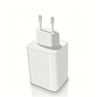 Chargeur mural rapide PD 45W QC3.0 EU Type-C double port, adaptateur de voyage pour ordinateur portable et téléphone avec câble rétractable GaN