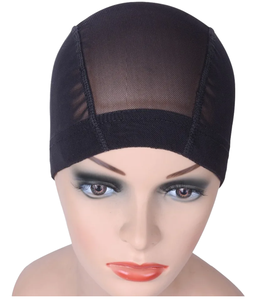Topi Wig jala untuk membuat Wig sangat elastis Band Mesh topi kubah grosir Mesh tenun topi bahan bernapas hitam krem - Product Image 2