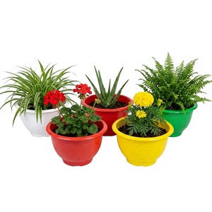 High Quality Injection Molded PP Round <b>Plastic</b> <b>Plant</b> <b>Pot</b> Decorative Embossed Garden Flower Planter Lightweight <b>Extra</b> <b>Large</b> - Product Image 1
