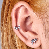 Piercing en titane ASTM F136 à filetage interne, clou d'oreille plat pour tragus et cartilage, bijoux de mode