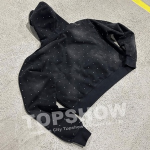 Sudadera con Capucha Personalizada con Logotipo de Pedrería, Lavado Ácido, Estilo Urbano Vintage, Estampado Puff, Felpa Francesa, Desteñida al Sol - Product Image 3