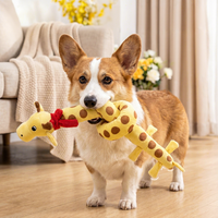 Jouet pour animaux de compagnie en forme d'animal long, jouet à mâcher pour chiot pour le nettoyage des dents, jouet interactif pour tirer la corde, jouet en peluche couineur pour chien