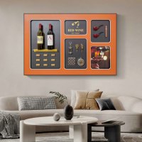 Peintures décoratives 3D de cigares et de vin rouge, designs modernes personnalisés, art mural abstrait, vente directe d'usine, tableaux à suspendre