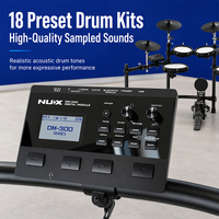 NUX DM300 Professional Electronic Drum Set with Metal Components Double Layer Design Adjustable Features