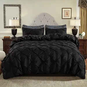 black 3 pcs bedding set bedding set comforter For the bedroom All seasons curtain bedding set
